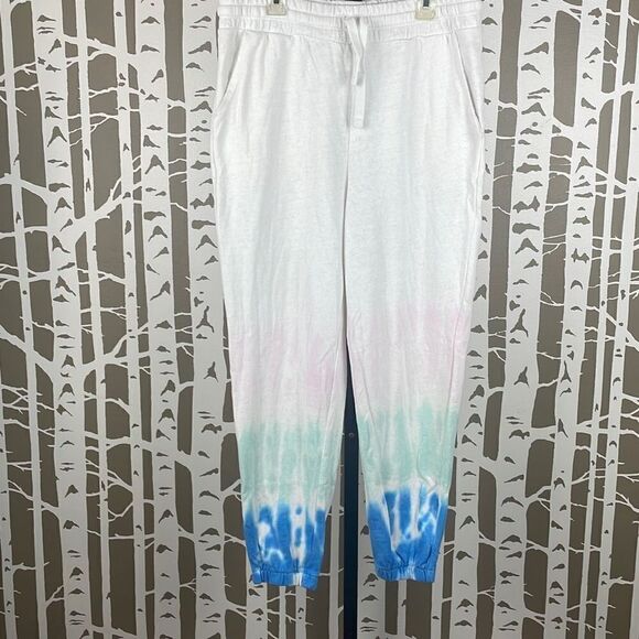 Splendid White Tie Dyed Leg Jogger Sweatpants M - Picture 1 of 15